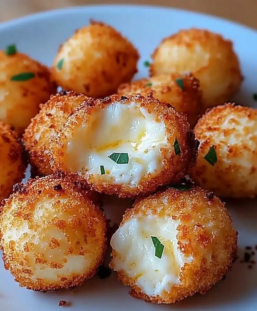 These Cheesy Parmesan Mozzarella Bites are crispy on the outside and gooey inside! Perfect for dipping in marinara or ranch. Ready in 30 minutes!