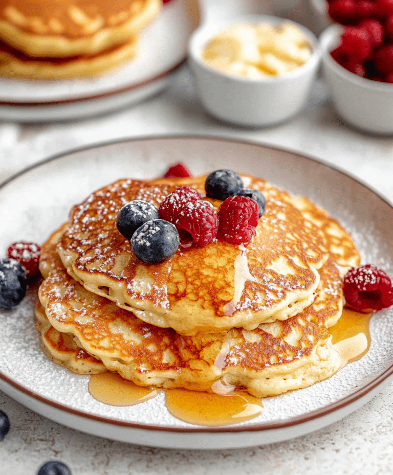 These Cottage Cheese Pancakes are fluffy, protein-packed, and easy to make! A delicious, healthy breakfast ready in 20 minutes.