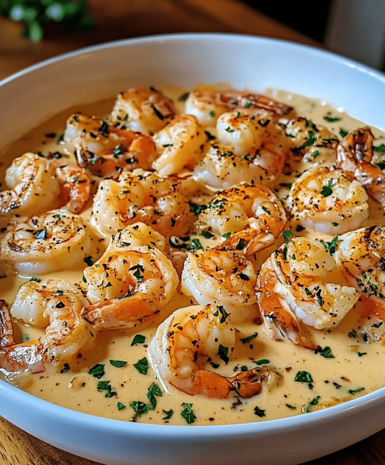 Make Creamy Garlic Shrimp in just 20 minutes! A rich, flavorful dish with juicy shrimp in a garlicky Parmesan cream sauce.