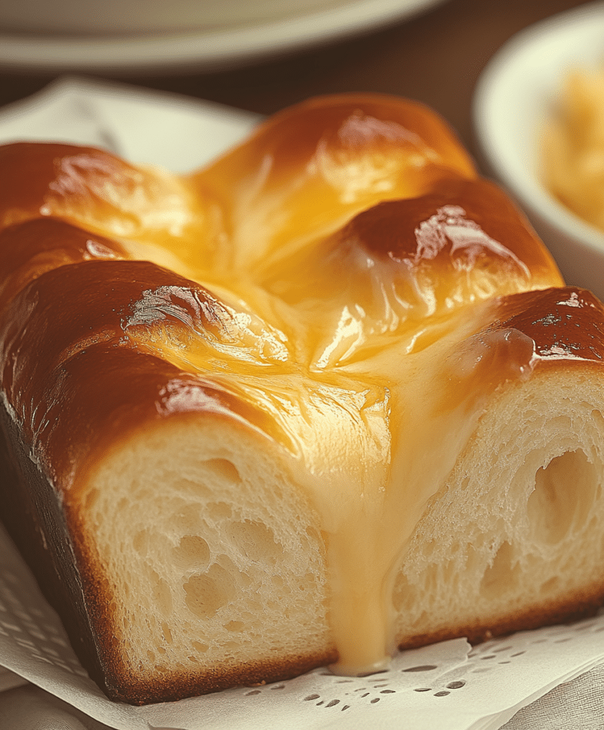 a loaf of bread sitting on top of a white plate next to another loaf of bread