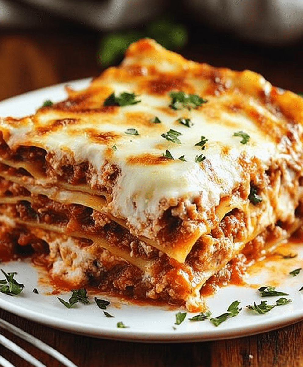 two pictures with the words authentic italian lasagna on them and an image of a plate full of lasagna