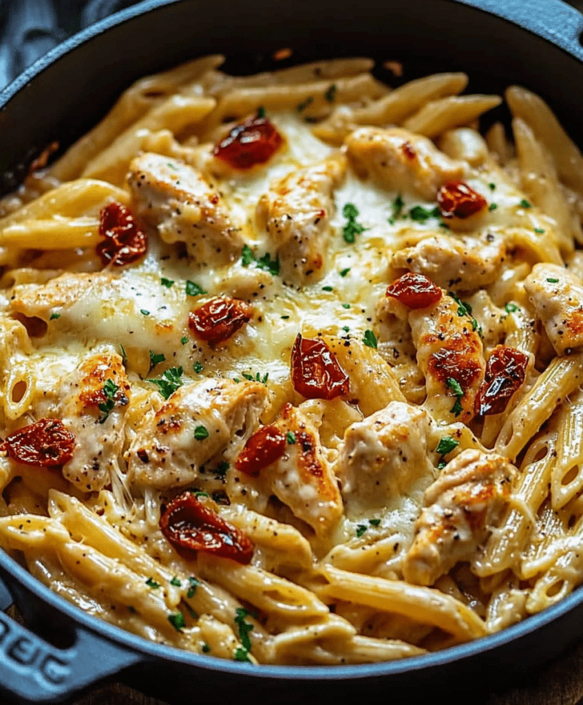 Make Marry Me Chicken Pasta in just 30 minutes! A creamy, flavorful pasta dish with tender chicken in a sun-dried tomato Parmesan sauce.