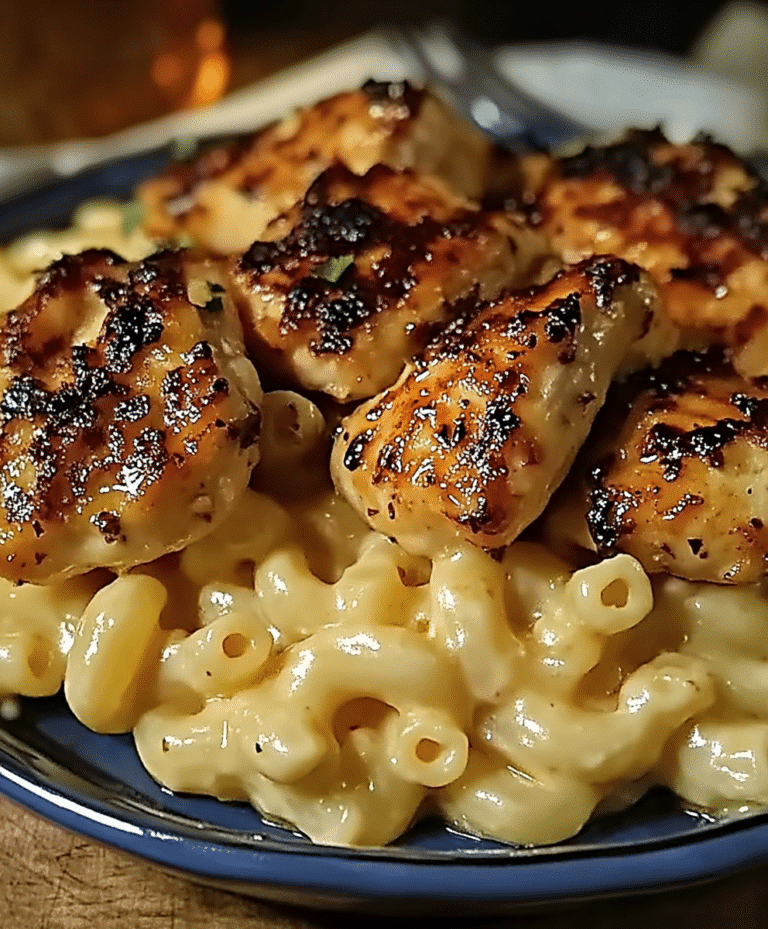 some chicken and macaroni are on a plate