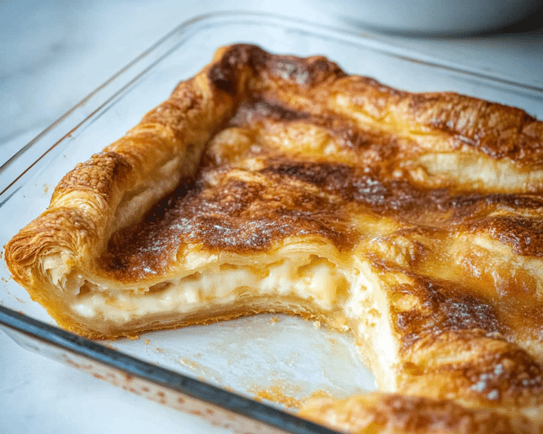 easy cheesecake crescent rolls on a white plate