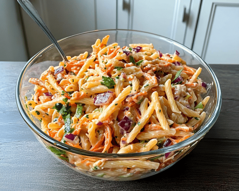 a bowl filled with pasta and vegetables next to the words protein packed thai pasta salad