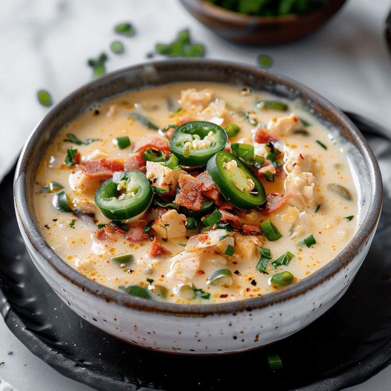 a spoon full of soup with chicken and peppers in it, being held by someone