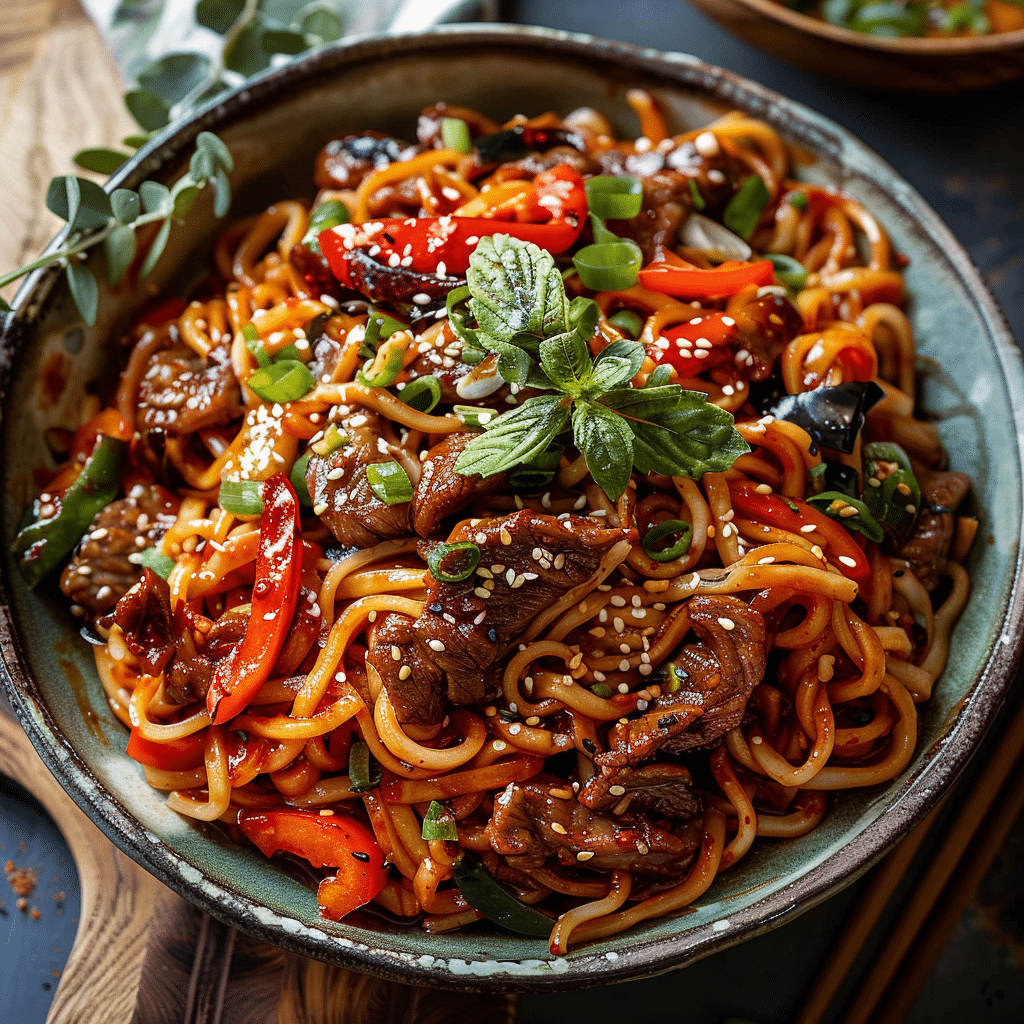 20 Minute Korean Beef Sesame Noodles