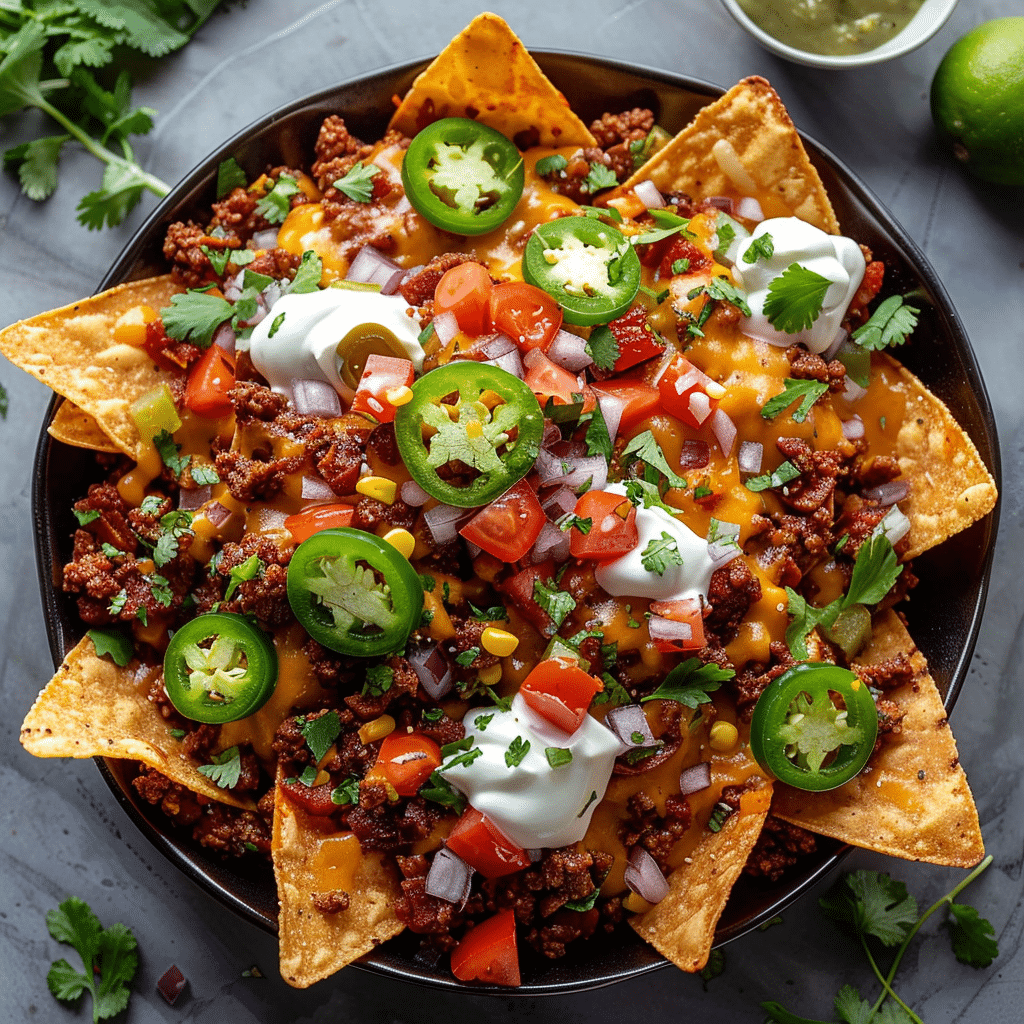 the best loaded nachos recipe in a casserole dish