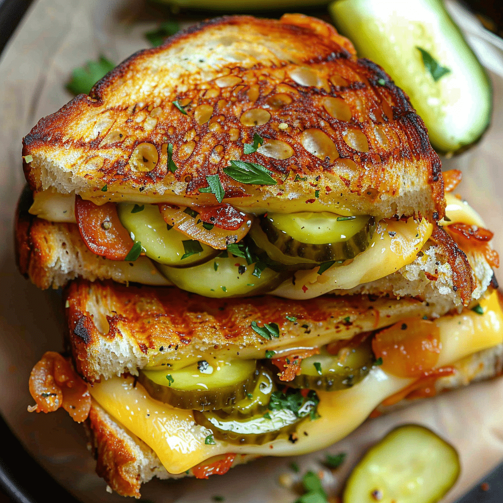 grilled cheese sandwiches stacked on top of each other