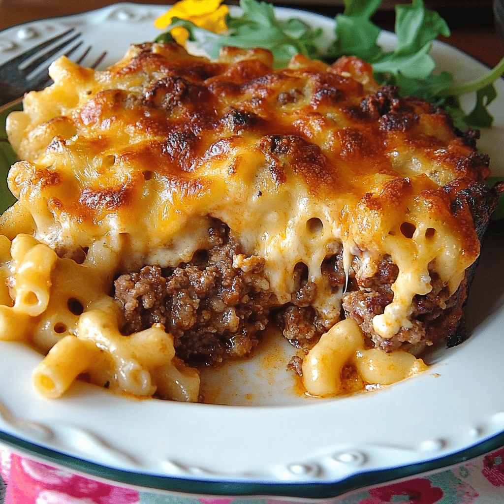 Mac and Cheese Meatloaf Casserole