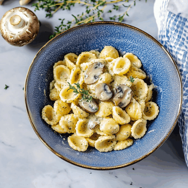 Orecchiette with Mushroom Thyme Sauce