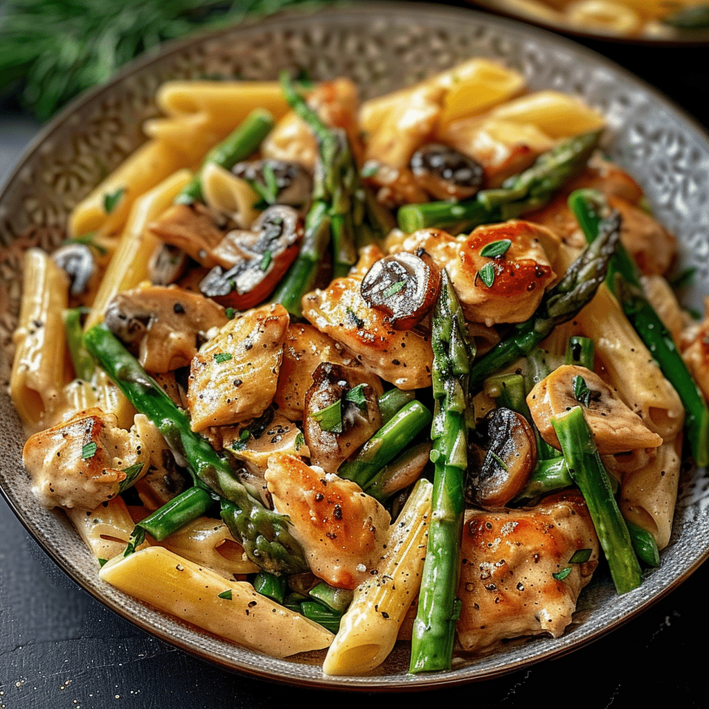 Chicken Mushroom Asparagus Pasta