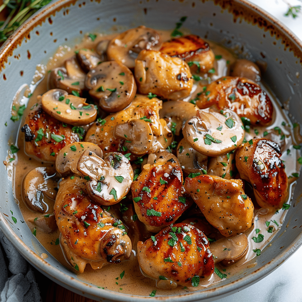 Healthy Creamy Mushroom Chicken
