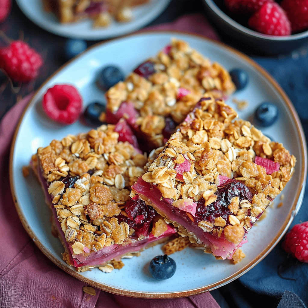 Rhubarb Oat Bars