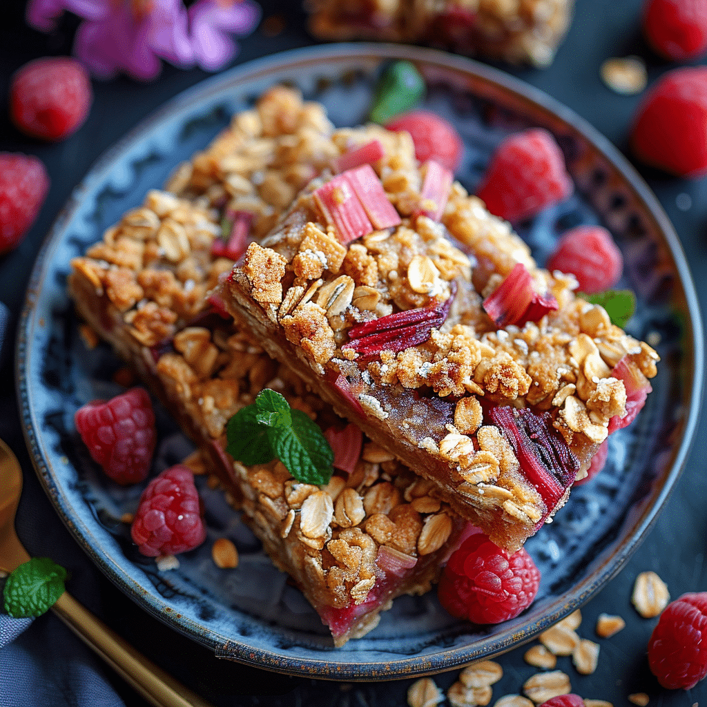 Rhubarb Oat Bars