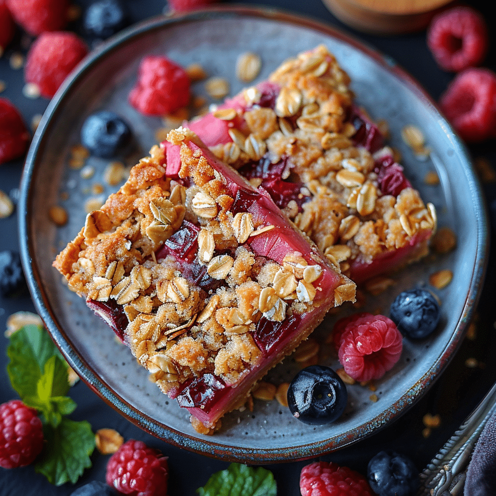Rhubarb Oat Bars