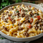 Loaded Cheeseburger Alfredo Pasta