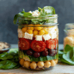 Mason Jar Greek Salad with Chickpeas