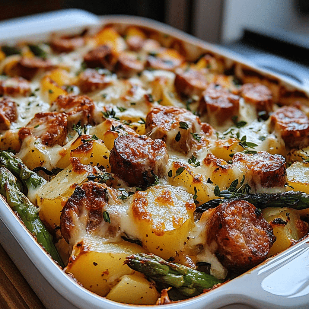 Sausage and Potato Casserole with Spring Veggies