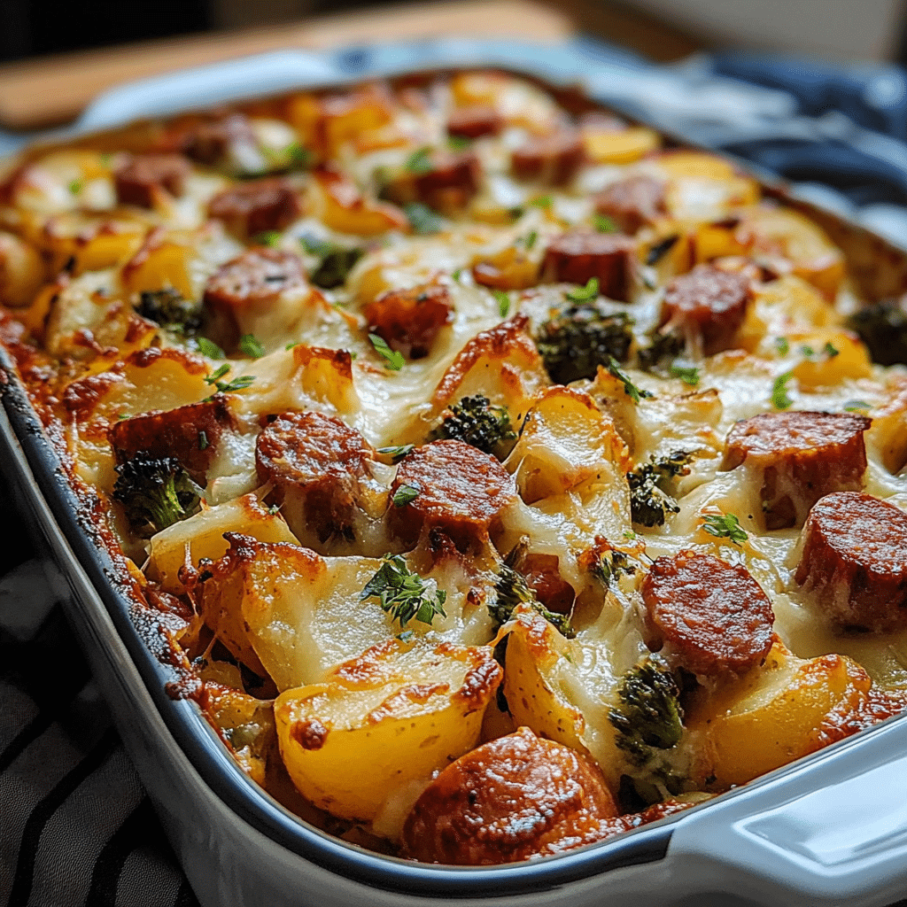 Sausage and Potato Casserole with Spring Veggies