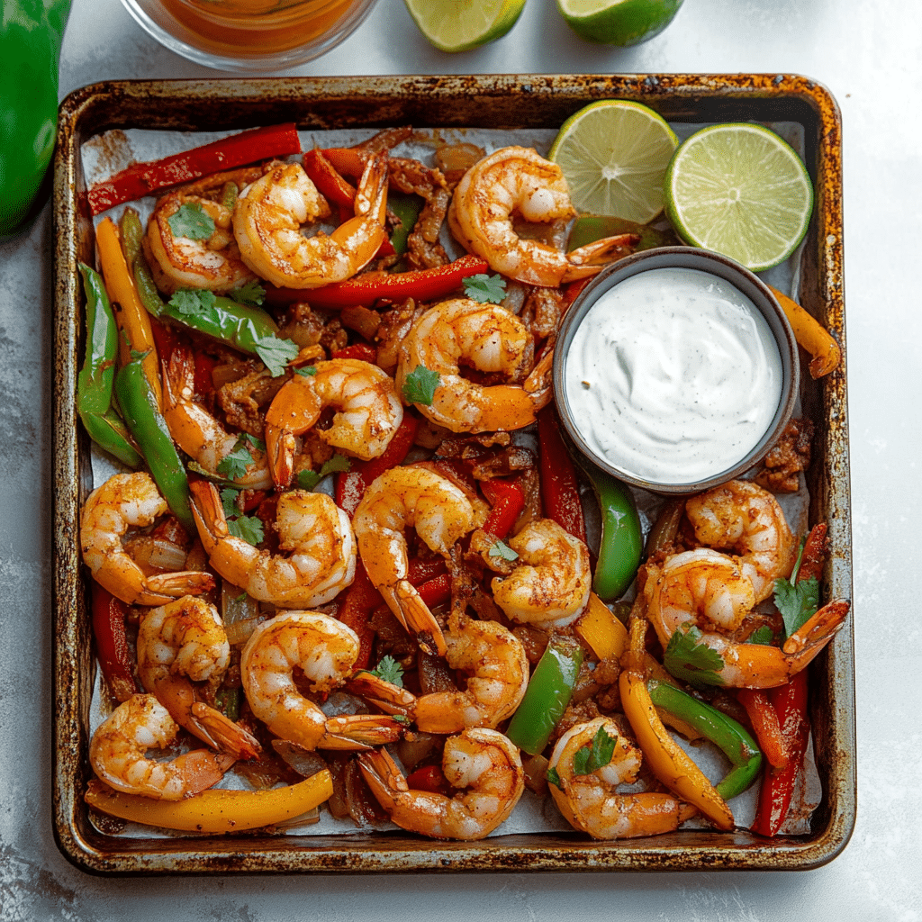 Sheet Pan Shrimp Fajitas