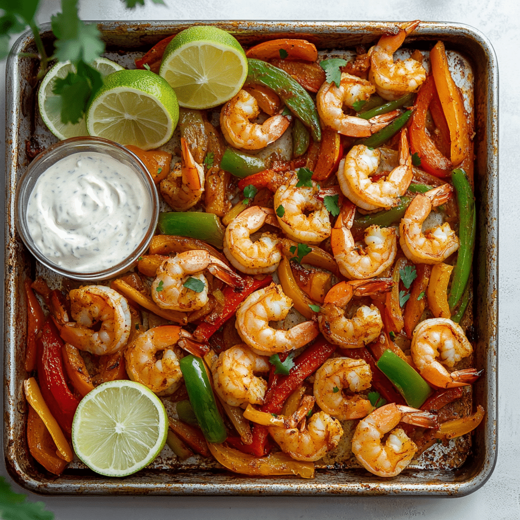 Sheet Pan Shrimp Fajitas