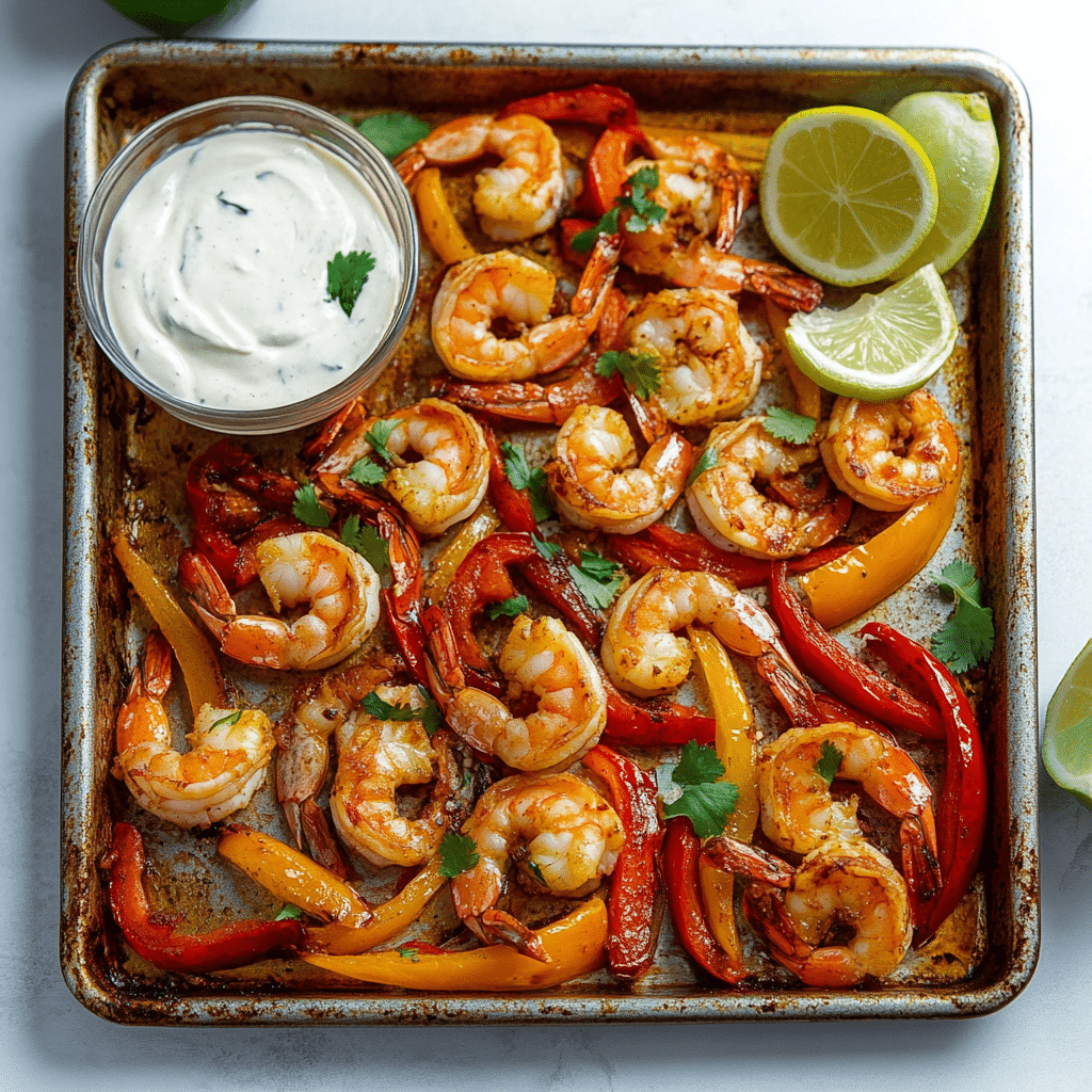 Sheet Pan Shrimp Fajitas