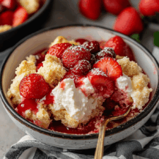 Irresistibly Easy Strawberry Cheesecake Dump Cake Recipe