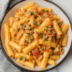 Creamy Rotel Pasta with Ground Beef