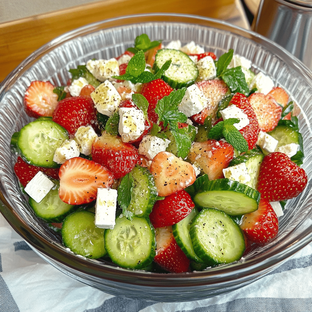 Strawberry Cucumber Mint Salad