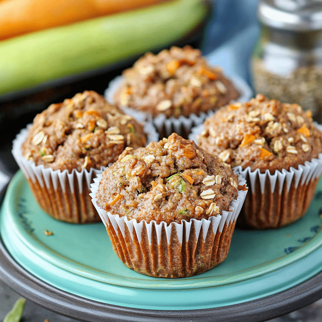Zucchini Carrot Oatmeal Muffins