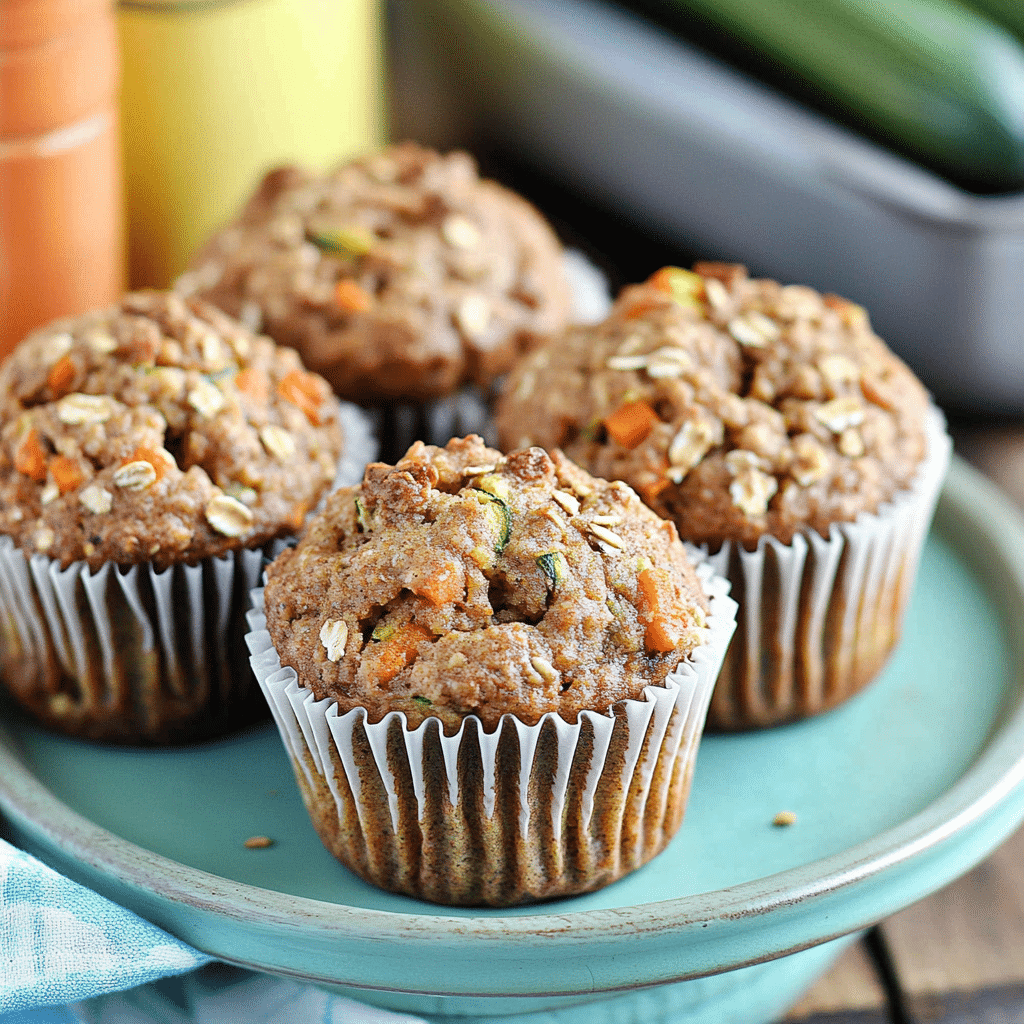 Zucchini Carrot Oatmeal Muffins
