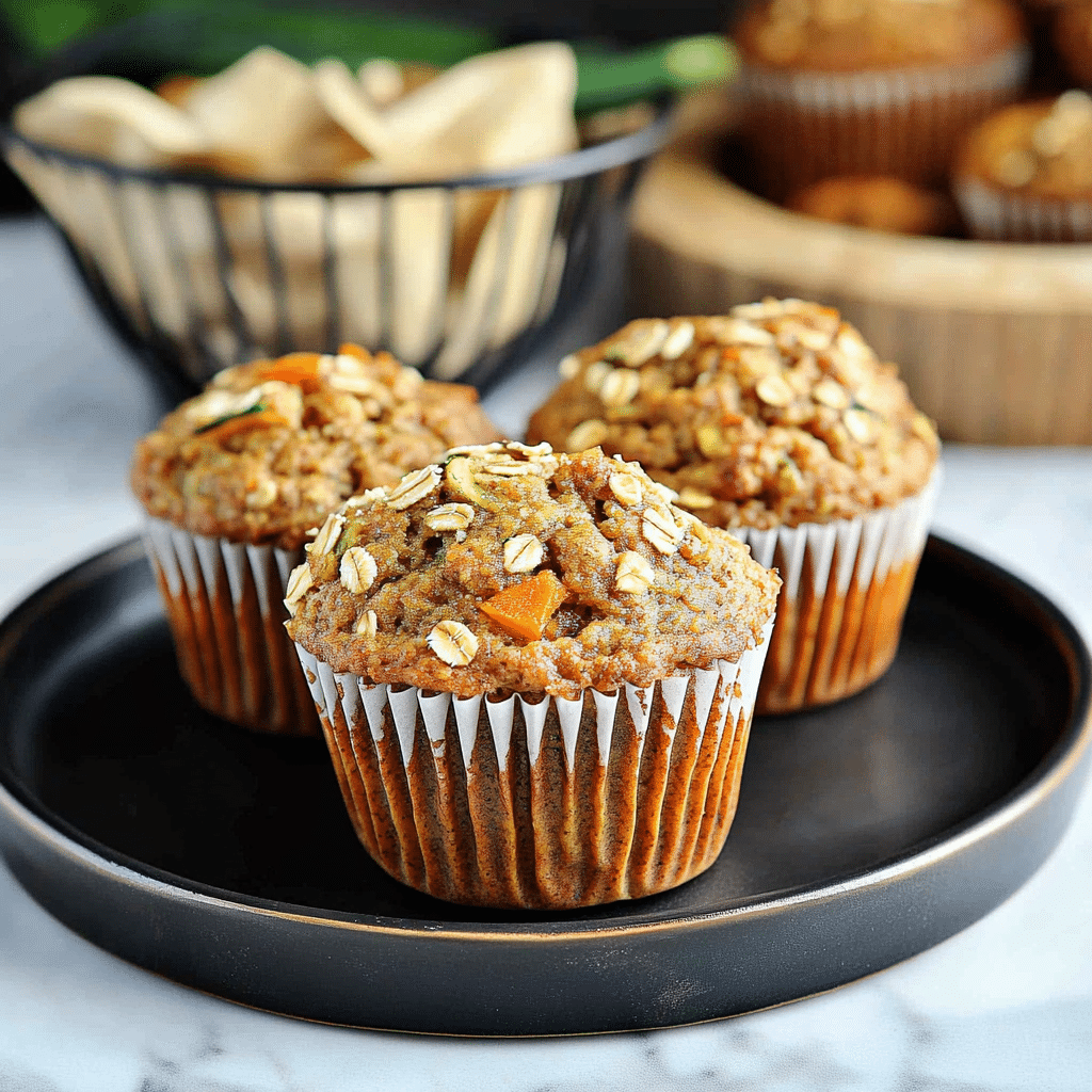 Zucchini Carrot Oatmeal Muffins