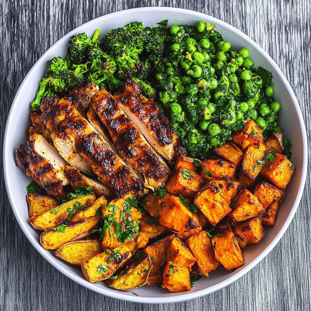 BBQ Chicken Roasted Sweet Potato Bowls