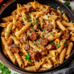 One Pot Creamy Cajun Sausage Pasta