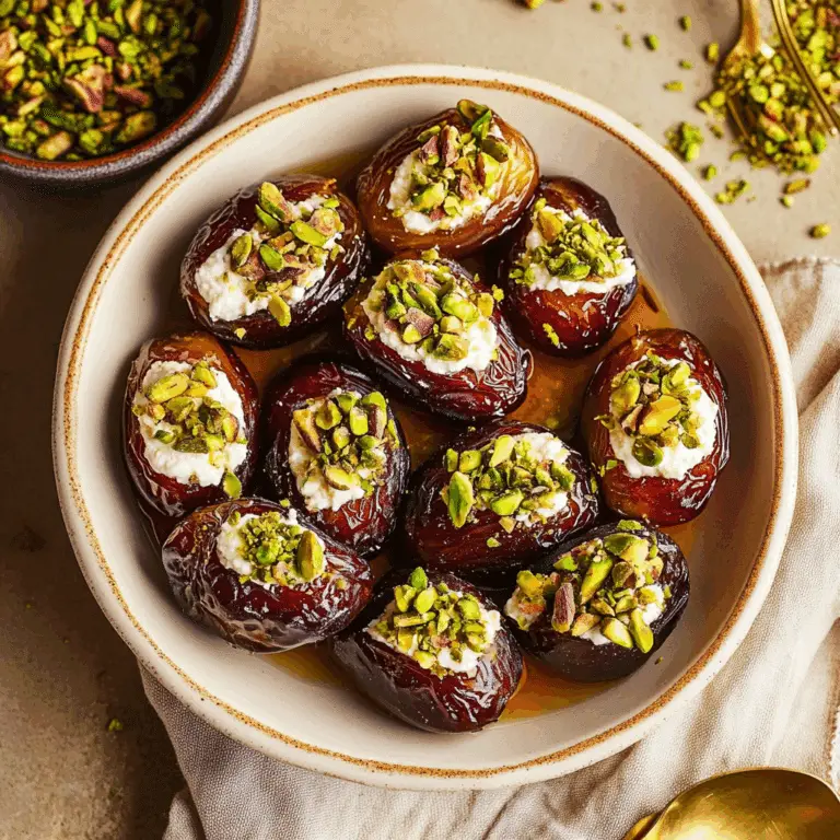 Honey Pistachio Ricotta Stuffed Dates