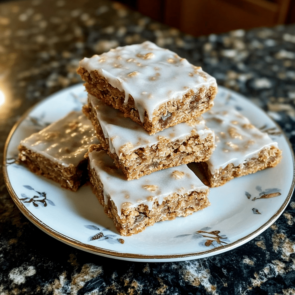 Iced Oatmeal Cookie Bars