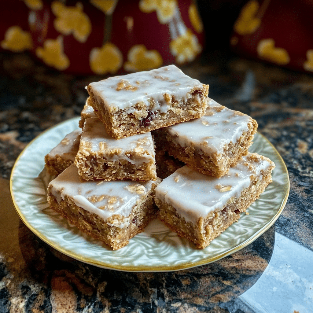 Iced Oatmeal Cookie Bars