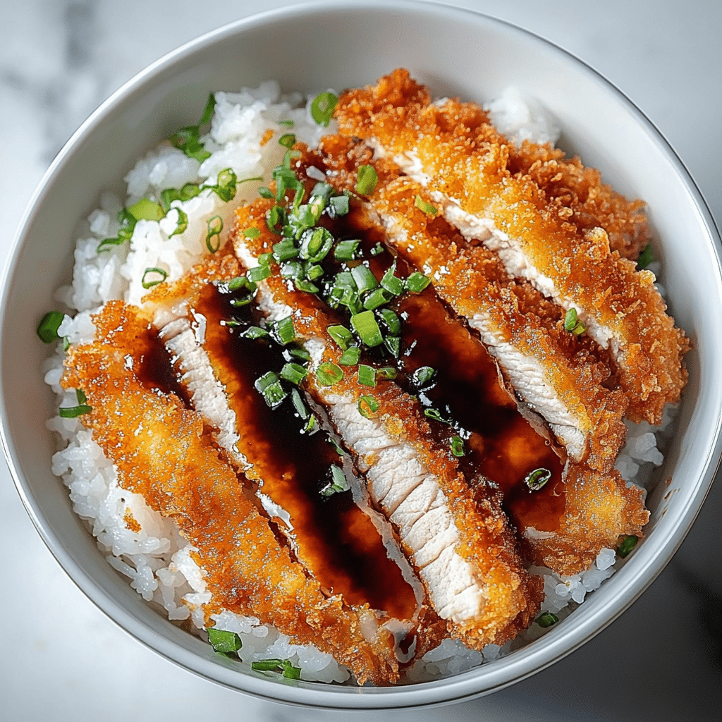 Japanese katsu bowls with tonkatsu sauce