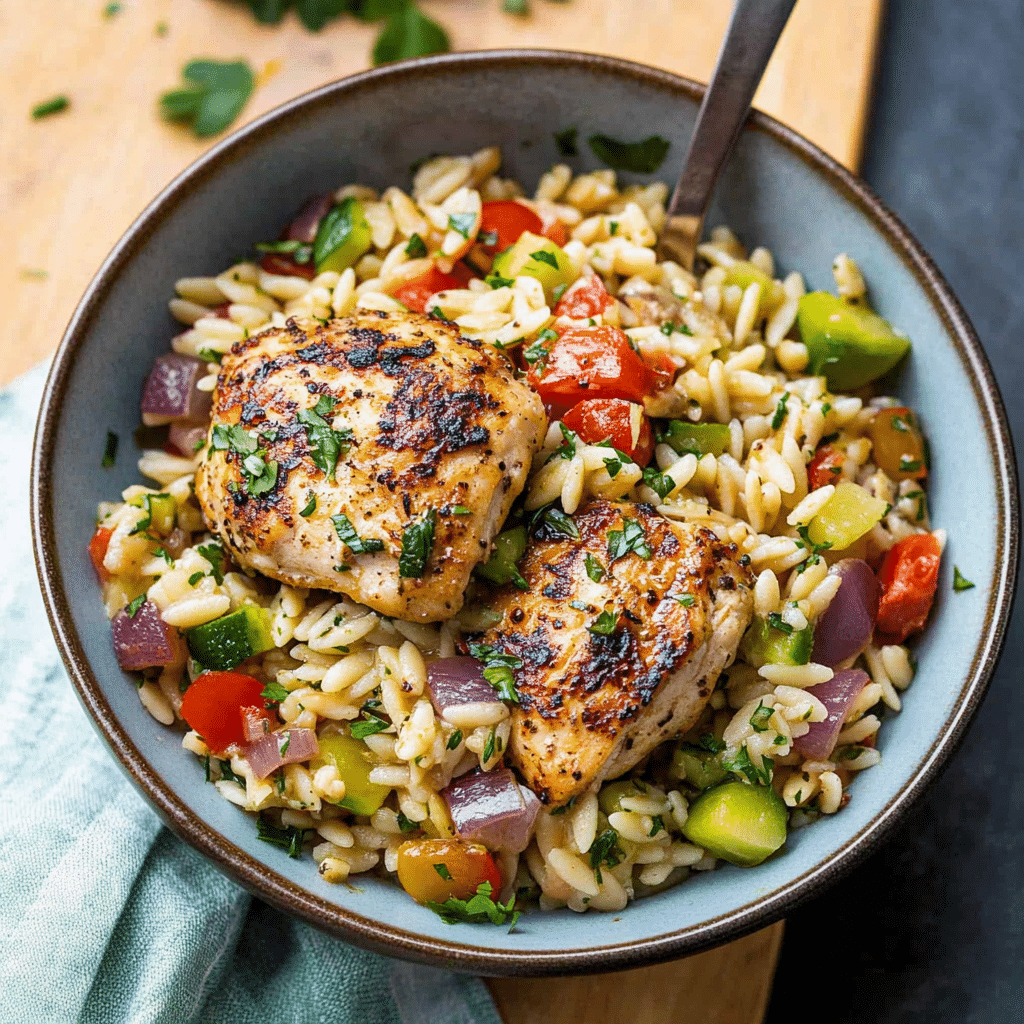 Mediterranean Chicken Orzo