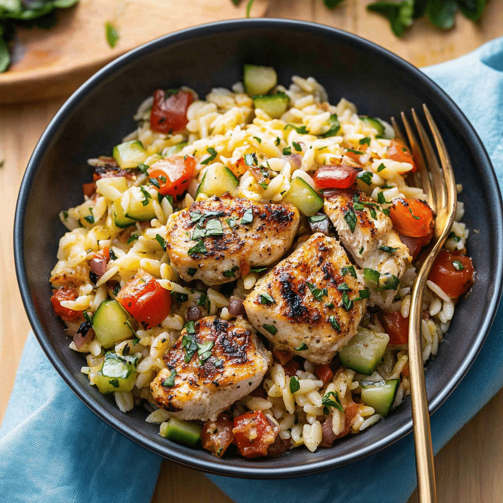 Mediterranean Chicken Orzo