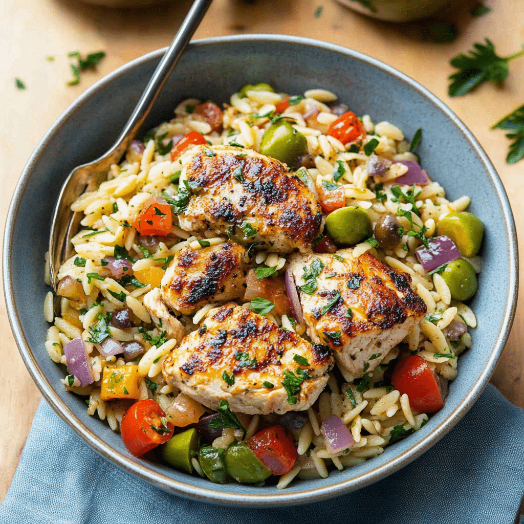 Mediterranean Chicken Orzo