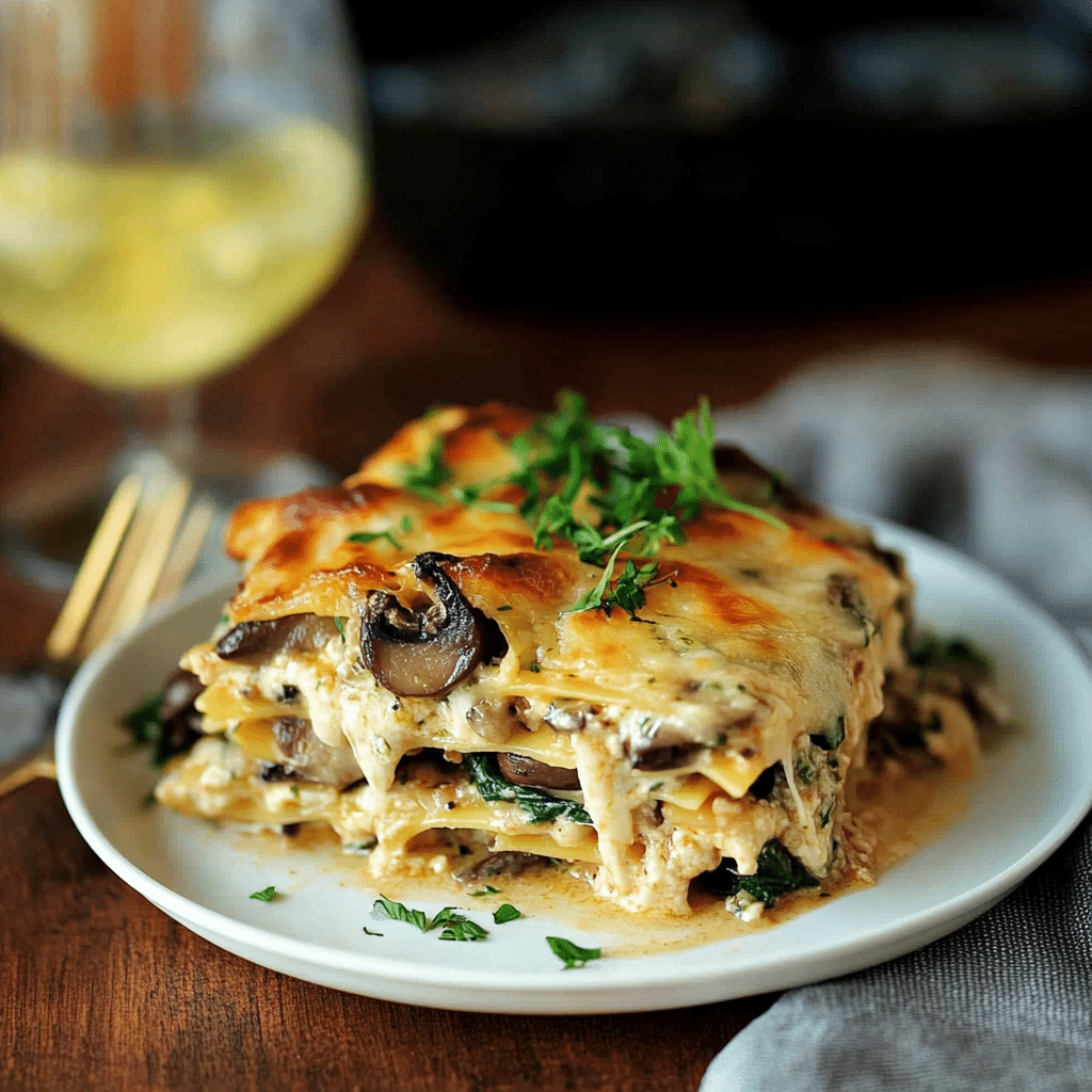 mushroom and spinach lasagna