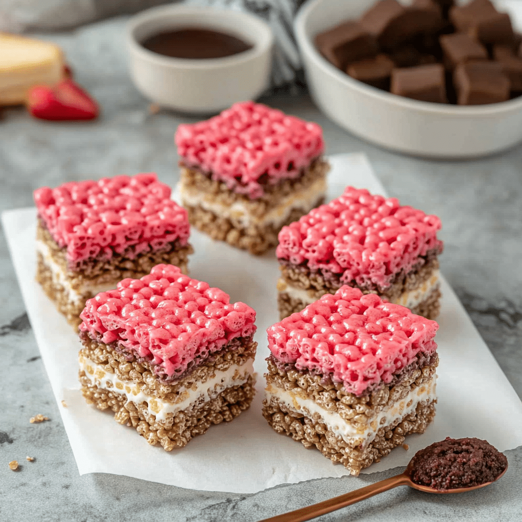 Neapolitan Rice Krispie Treats