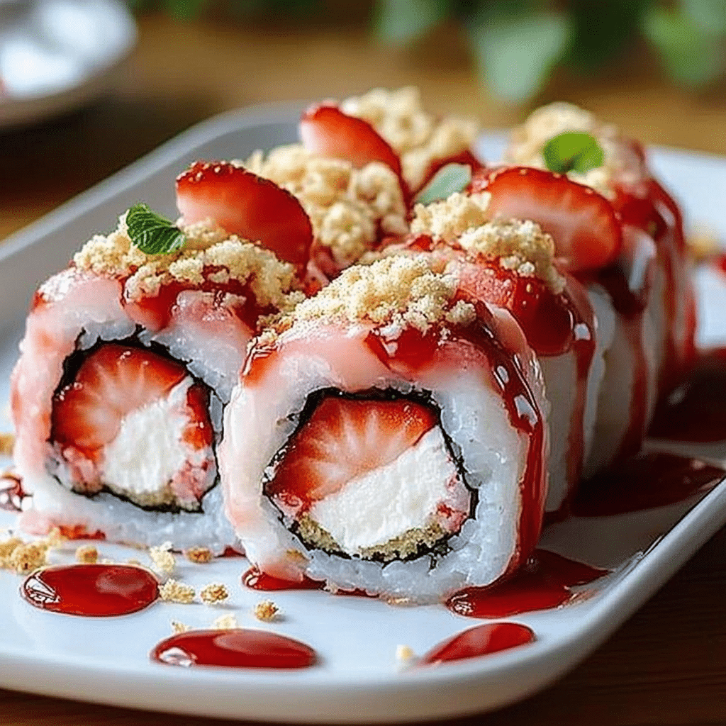 Strawberry Shortcake Sushi Roll