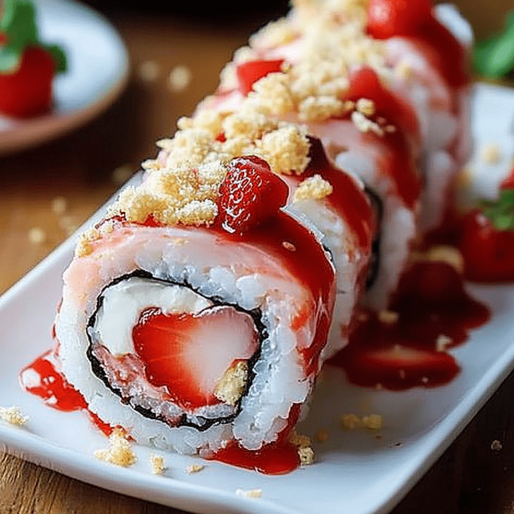 Strawberry Shortcake Sushi Roll