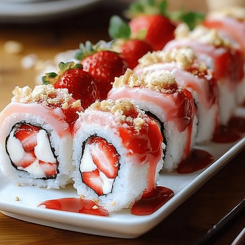 Strawberry Shortcake Sushi Roll