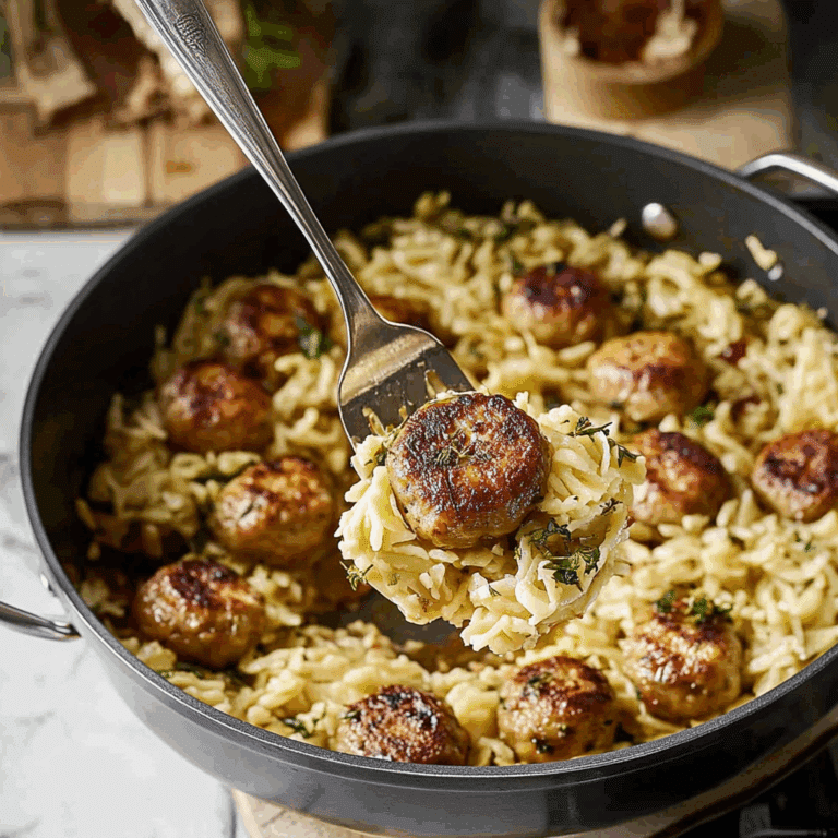 Greek Chicken Meatballs and Lemon Orzo
