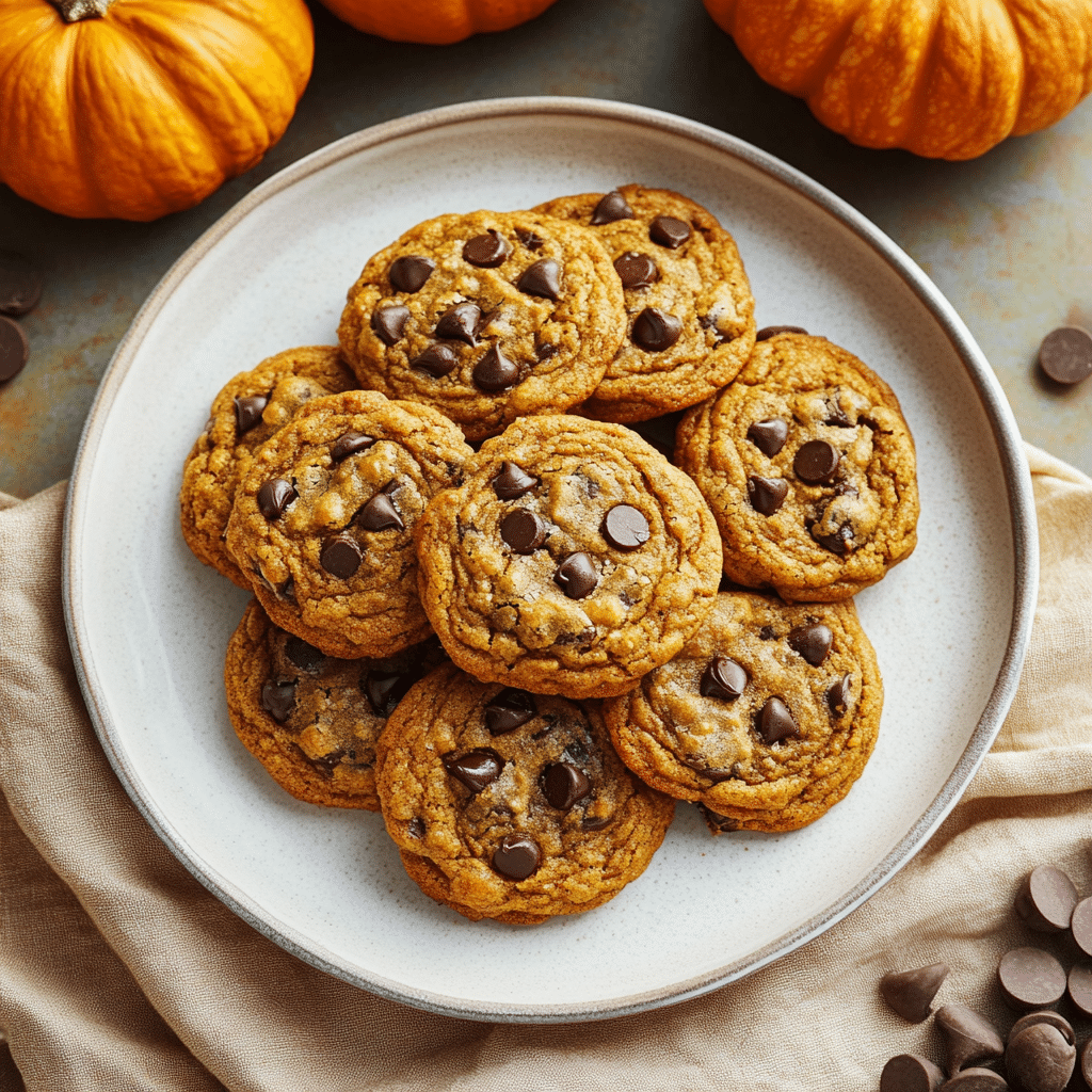 Pumpkin And Chocolate Chip Cookies