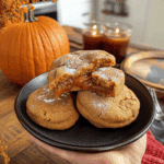 Caramel Stuffed Pumpkin Cookies